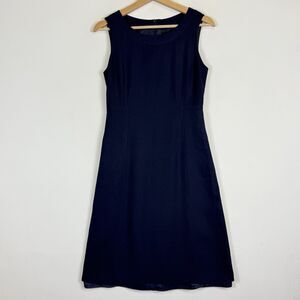 Ozoc Japan Navy Blue Sleeveless Lined Fitted‎ Back Zip Sheath Dress Women's 4 US
